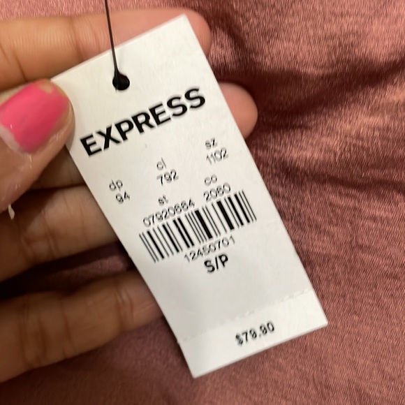 NWT Express Strapless Asymmetrical Hem Dress with knotted waist in size SMALL ! - Picture 4 of 9